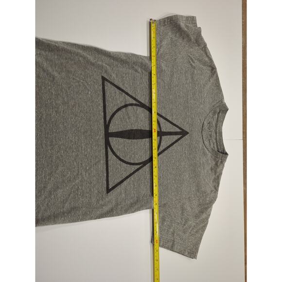Harry Potter Grey Short Sleeve Tee Small Deathly Hallows - Picture 5 of 6